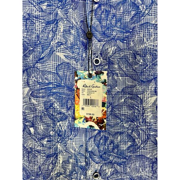 Robert Graham Blue Floral Casual Button Down Shirt - Picture 11 of 11